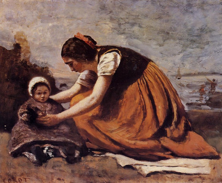 mother-and-child-on-the-beach-1860