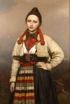 Joseph Henri François van Lerius (1823 – 1876, Belgian) - Young Girl From Rattvik In Dalarna, Sweden
